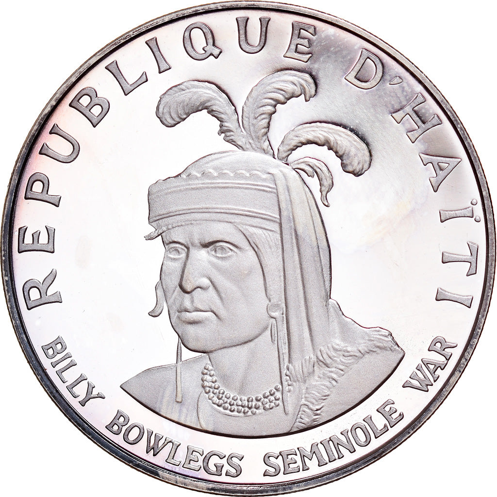 Coin, Haiti, Billy Bowlegs, 10 Gourdes, 1971, Proof, MS(65-70), Silver, KM:83
