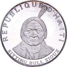 Coin, Haiti, Sitting Bull Sioux, 10 Gourdes, 1971, Proof, MS(65-70), Silver