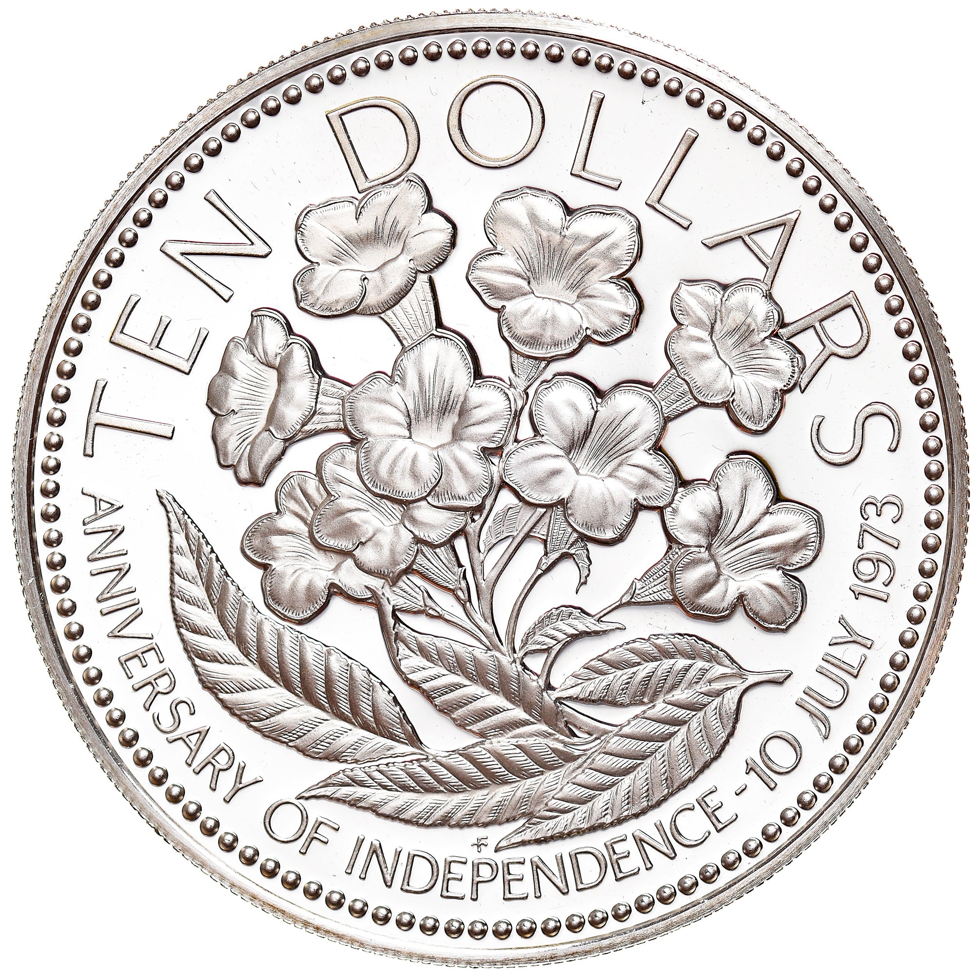 Coin, Bahamas, Elizabeth II, 10 Dollars, 1975, Franklin Mint, U.S.A., Proof