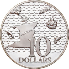 Coin, TRINIDAD & TOBAGO, 10 Dollars, 1979, Franklin Mint, Proof, MS(65-70)