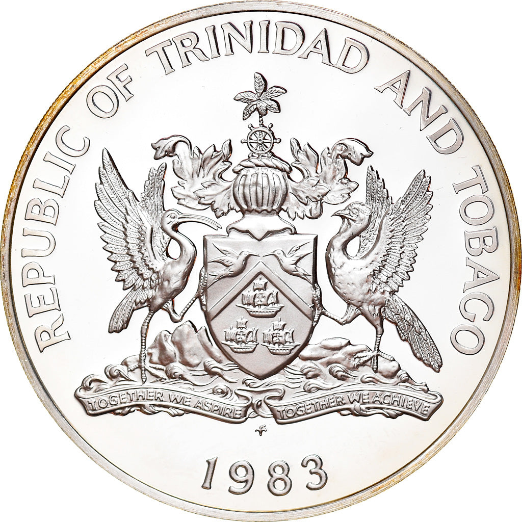 Coin, TRINIDAD & TOBAGO, 10 Dollars, 1983, Franklin Mint, Proof, MS(65-70)