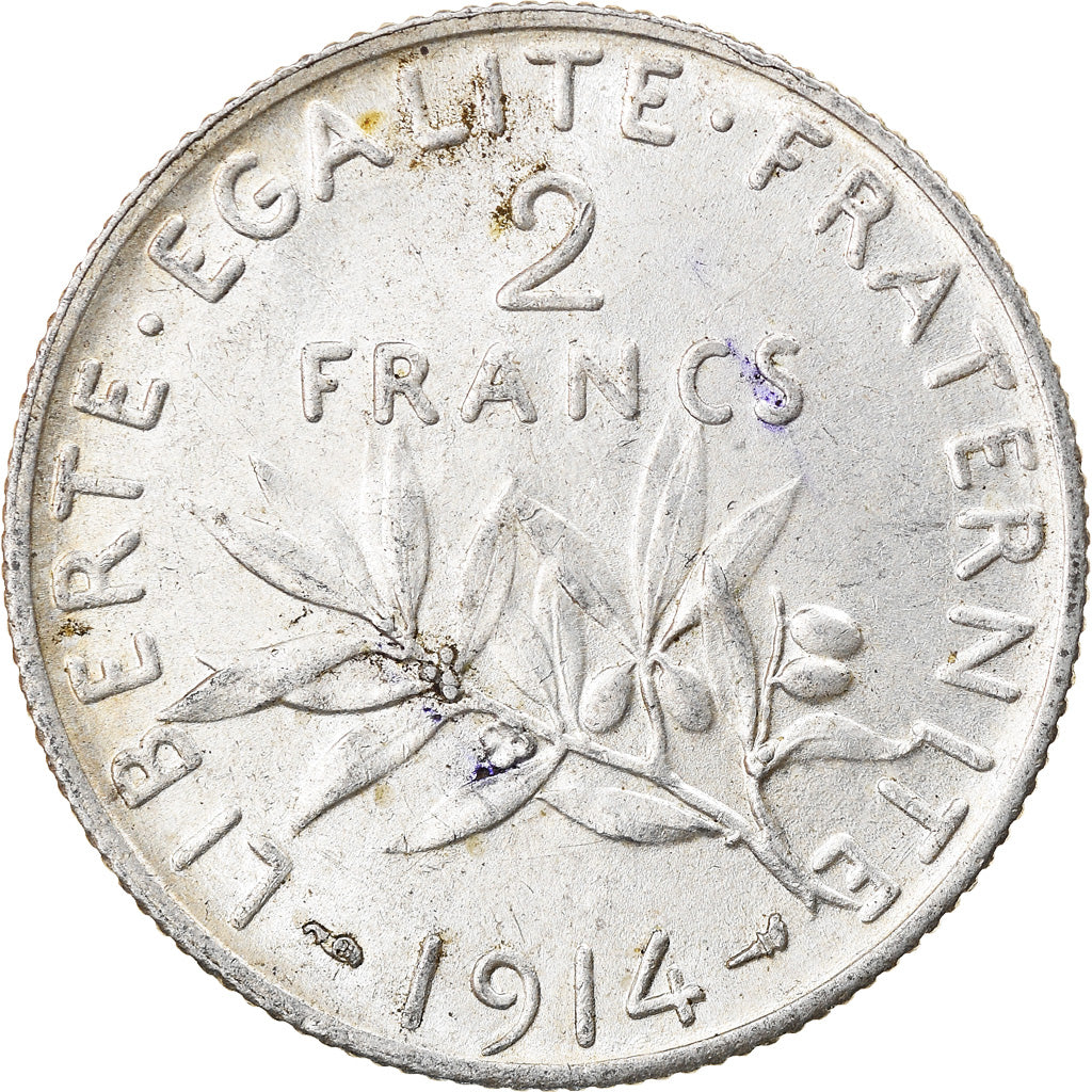 Monnaie, France, Semeuse, 2 Francs, 1914, Paris, TTB, Argent, Gadoury:532