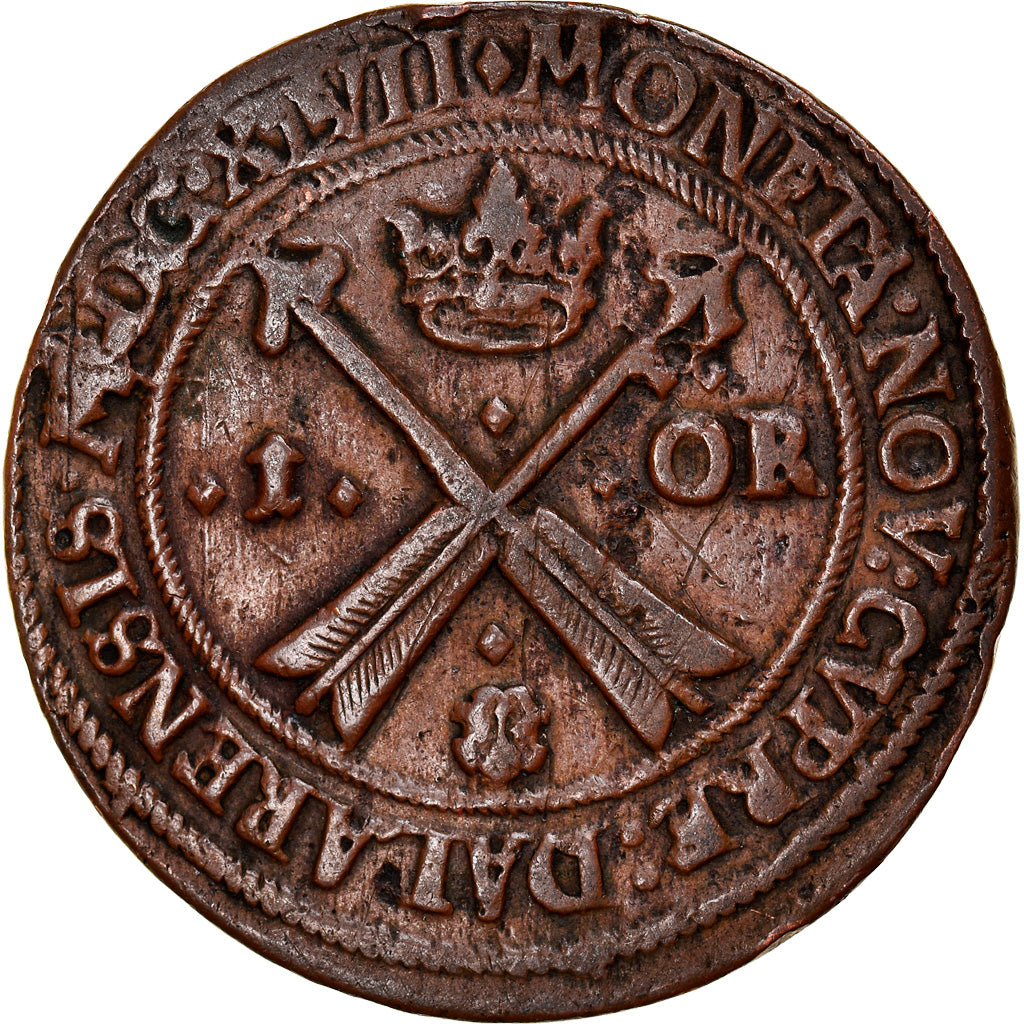 Coin, Sweden, Kristina, Ore, 1647, Avesta, EF(40-45), Copper, KM:162.2