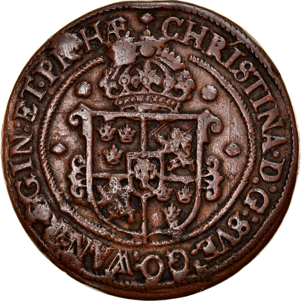 Coin, Sweden, Kristina, Ore, 1647, Avesta, EF(40-45), Copper, KM:162.2