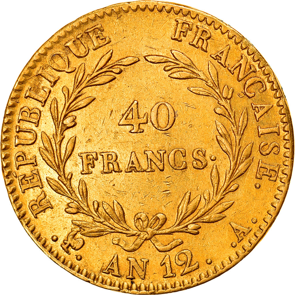 Monnaie, France, Napoléon I, 40 Francs, An 12, Paris, TTB+, Or, Gadoury:1080