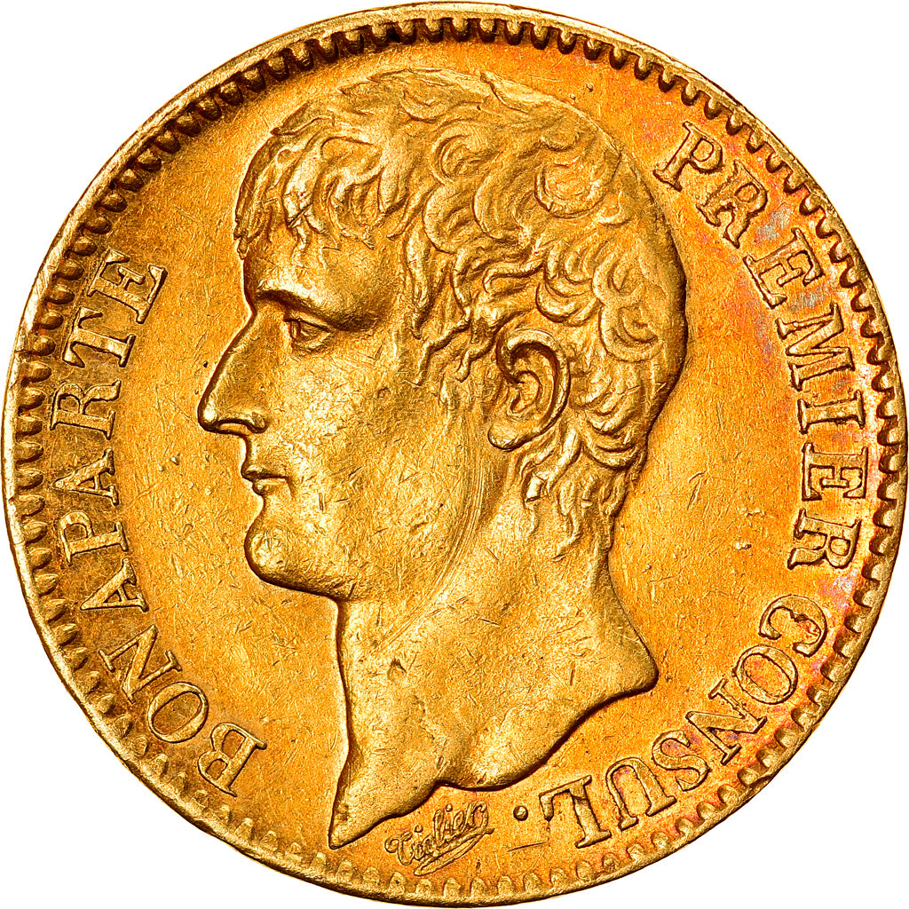 Moneda, Francia, Napoléon I, 40 Francs, An XI, Paris, MBC+, Oro, KM:652
