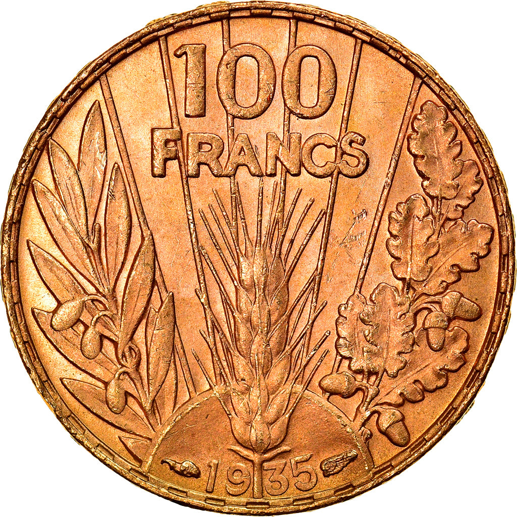 Coin, France, Bazor, 100 Francs, 1935, Paris, MS(63), Gold, KM:880