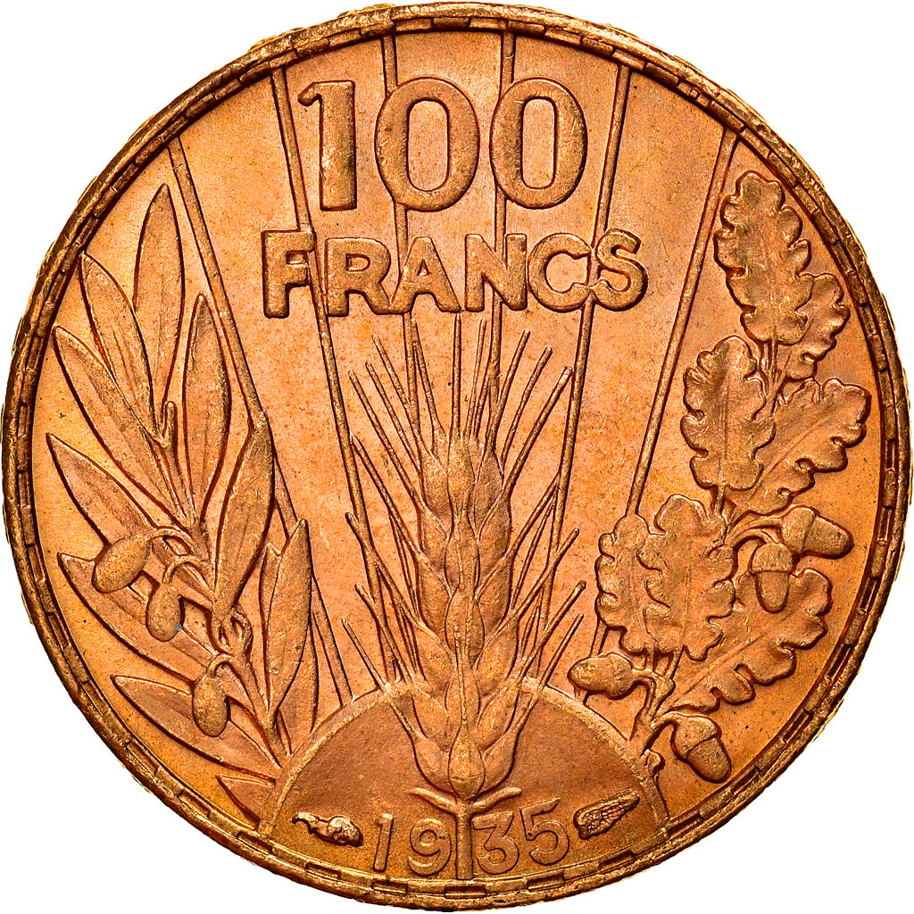 Coin, France, Bazor, 100 Francs, 1935, Paris, MS(63), Gold, KM:880