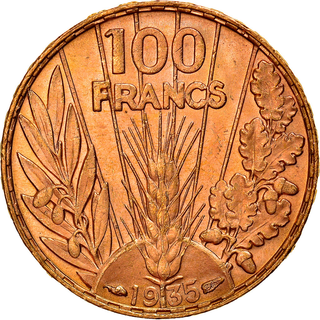 Coin, France, Bazor, 100 Francs, 1935, Paris, AU(55-58), Gold, KM:880