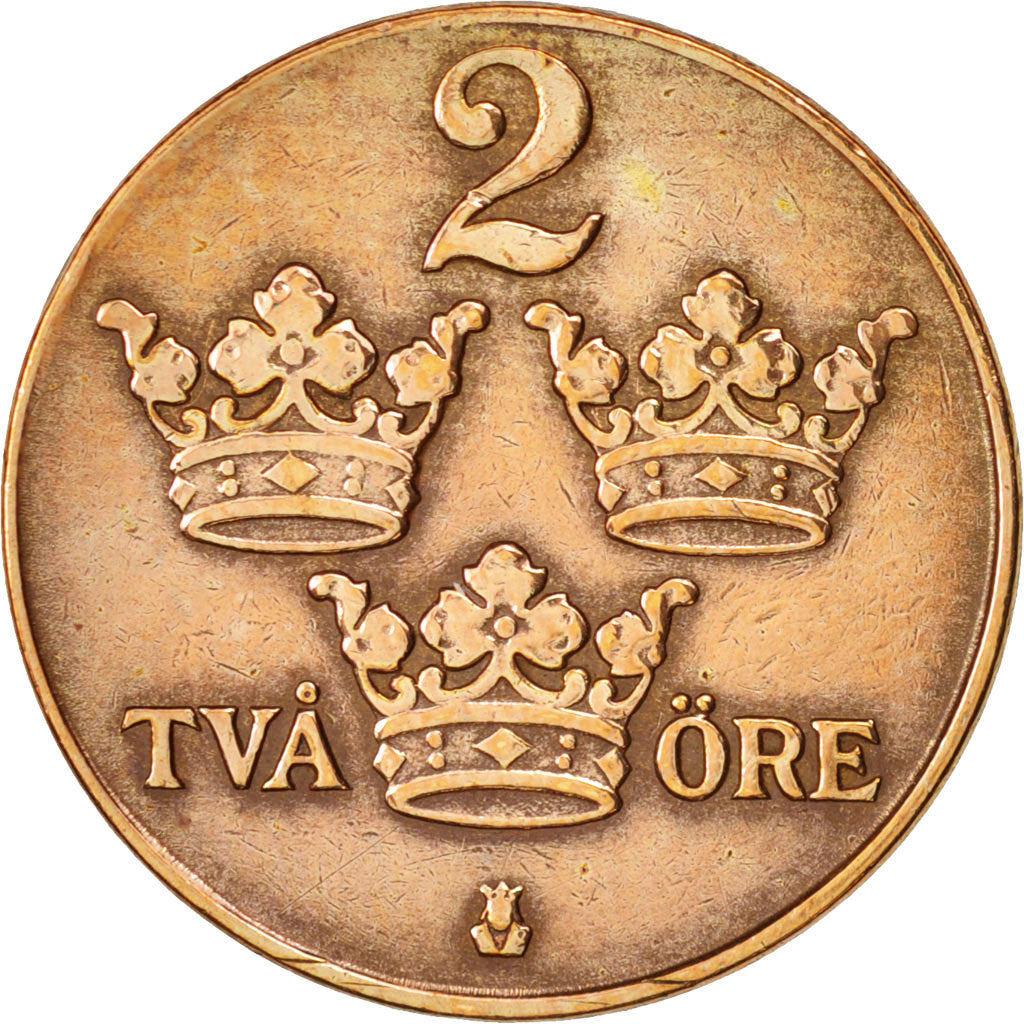 Sweden, Gustaf V, 2 Öre, 1936, EF(40-45), Bronze, KM:778