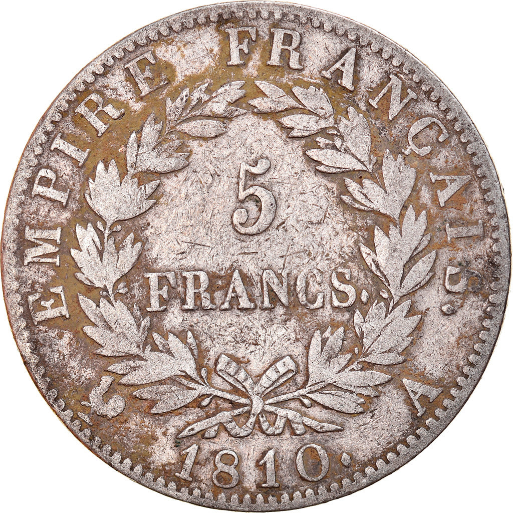 Munten, Frankrijk, Napoléon I, 5 Francs, 1810, Paris, FR, Zilver, KM:694.1