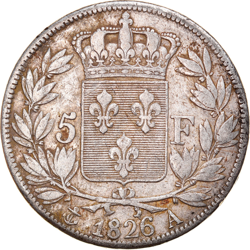 Coin, France, Charles X, 5 Francs, 1826, Paris, VF(20-25), Silver, KM:720.1