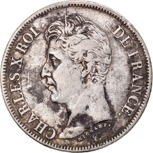 Coin, France, Charles X, 5 Francs, 1826, Lyon, VF(30-35), Silver, KM:720.4