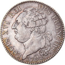 Munten, Frankrijk, Louis XVI, 1/2 ECU, 3 Livres, 1792, Paris, ZF+, Zilver