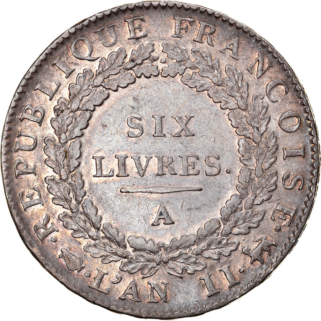 Moneta, Francja, Écu de 6 livres françoise, 6 Livres, 1793, Paris, AU(50-53)