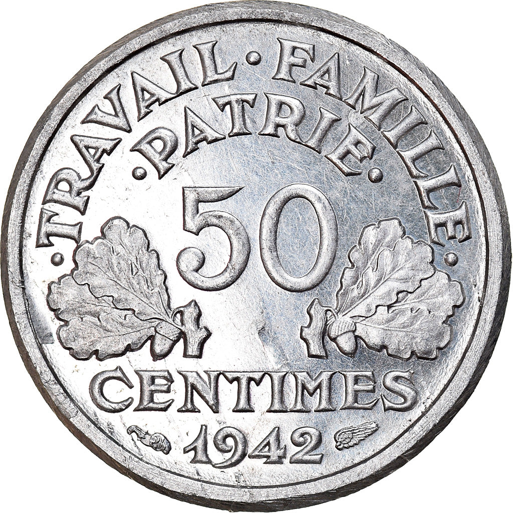 Monnaie, France, Bazor, 50 Centimes, 1942, Essai-Piéfort, SPL, Aluminium