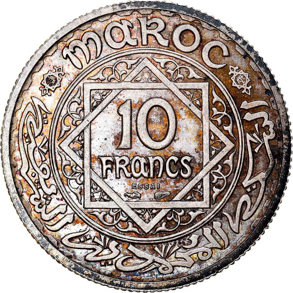 Coin, Morocco, Mohammed V, 10 Francs, AH 1347/1928, Paris, ESSAI, MS(63)