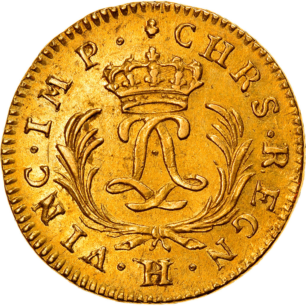Monnaie, France, Louis XV, Louis d'or Mirliton, grandes palmes, Louis d'Or