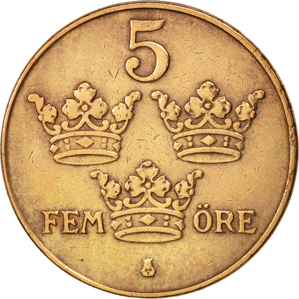 Coin, Sweden, Gustaf V, 5 Öre, 1941, EF(40-45), Bronze, KM:779.2