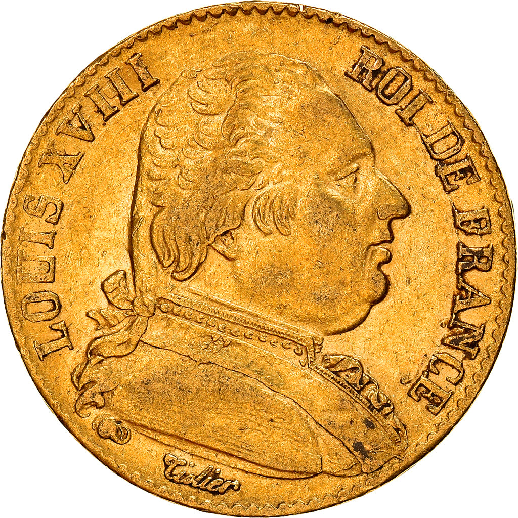 Coin, France, Louis XVIII, Louis XVIII, 20 Francs, 1815, Paris, EF(40-45), Gold