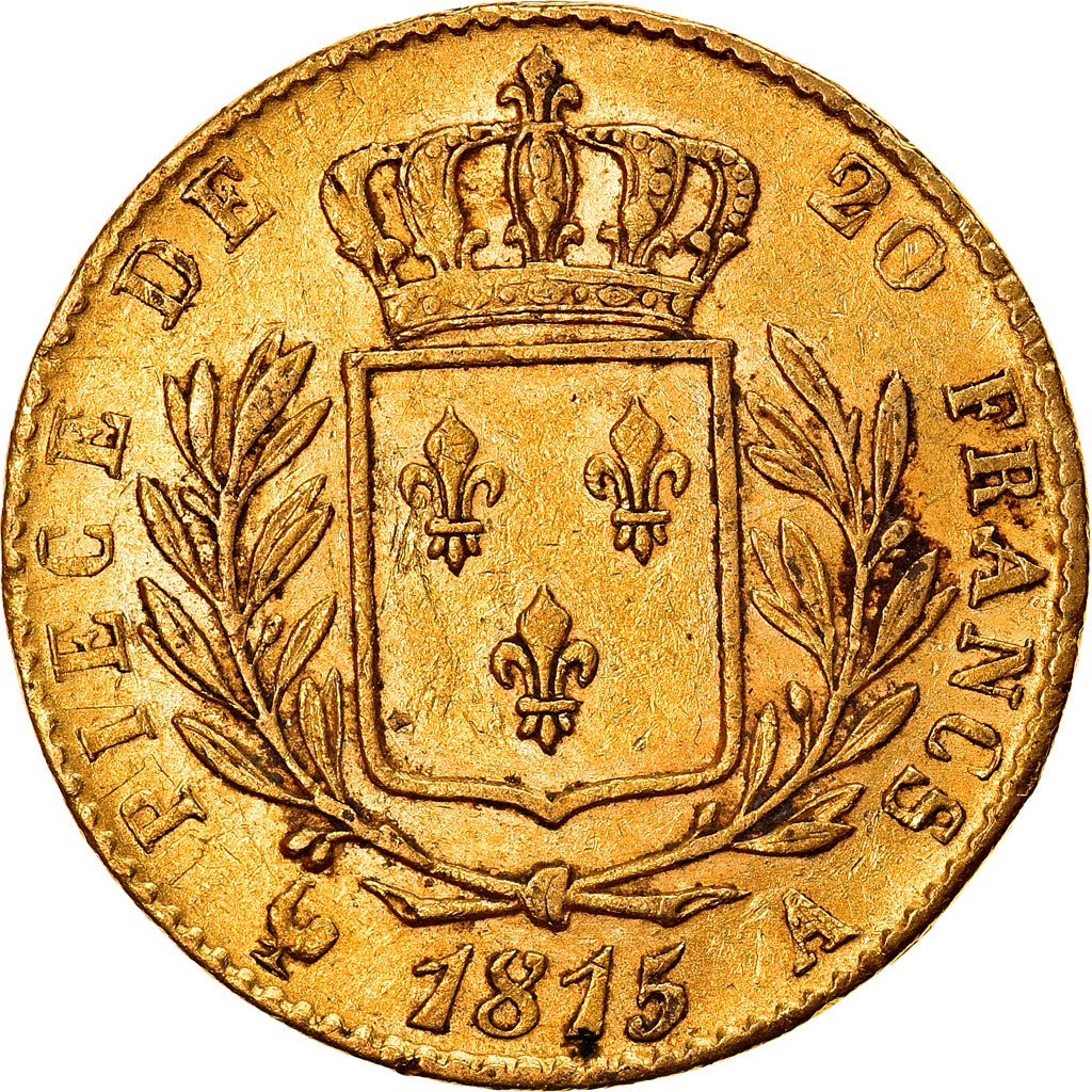 Coin, France, Louis XVIII, Louis XVIII, 20 Francs, 1815, Paris, EF(40-45), Gold