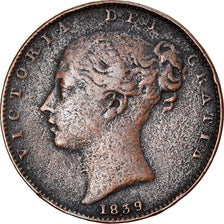 Monnaie, Isle of Man, Victoria, Farthing, 1839, TB+, Cuivre, KM:12