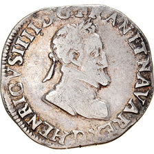 Moneda, Francia, Henri IV, Demi Franc, 1/2 Franc, 1594, Lyon, BC+, Plata