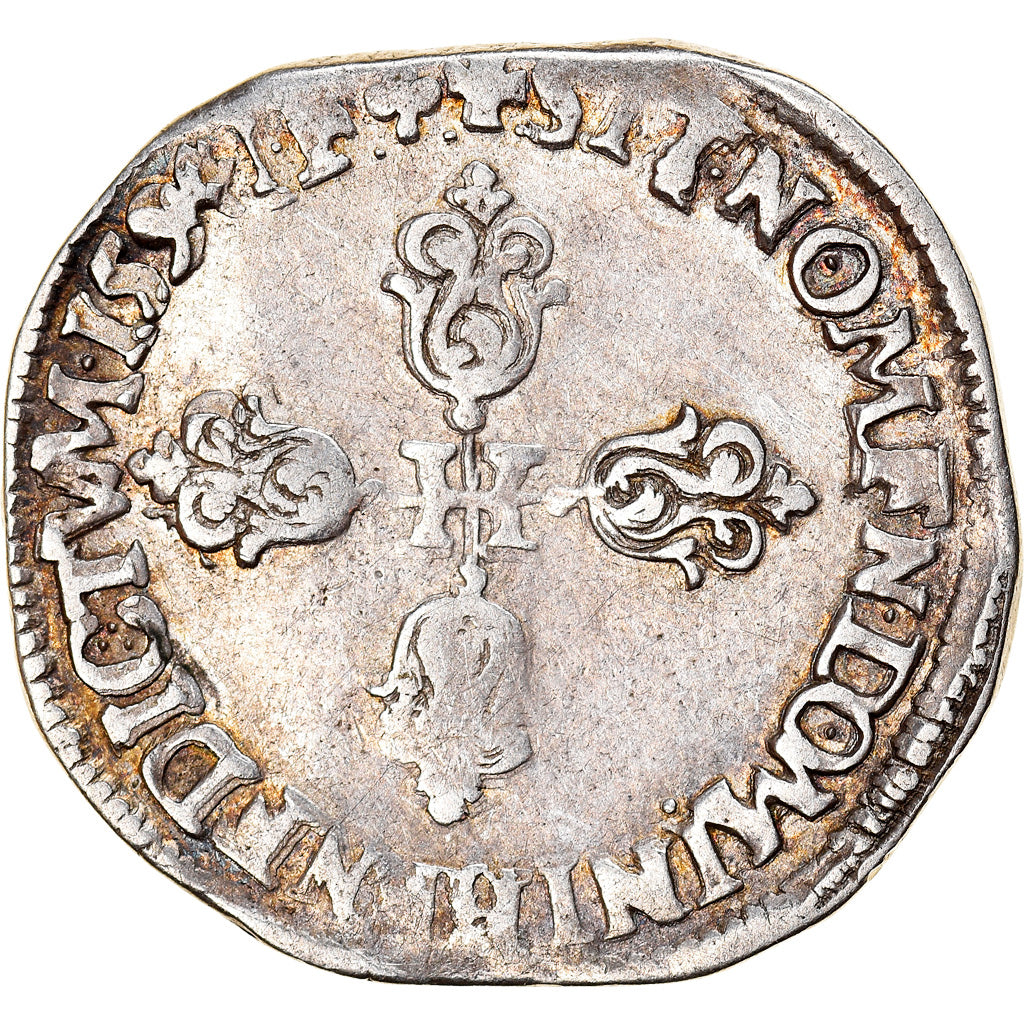 Münze, Frankreich, Henri IV, Demi Franc, 1/2 Franc, 1594, Lyon, S+, Silber
