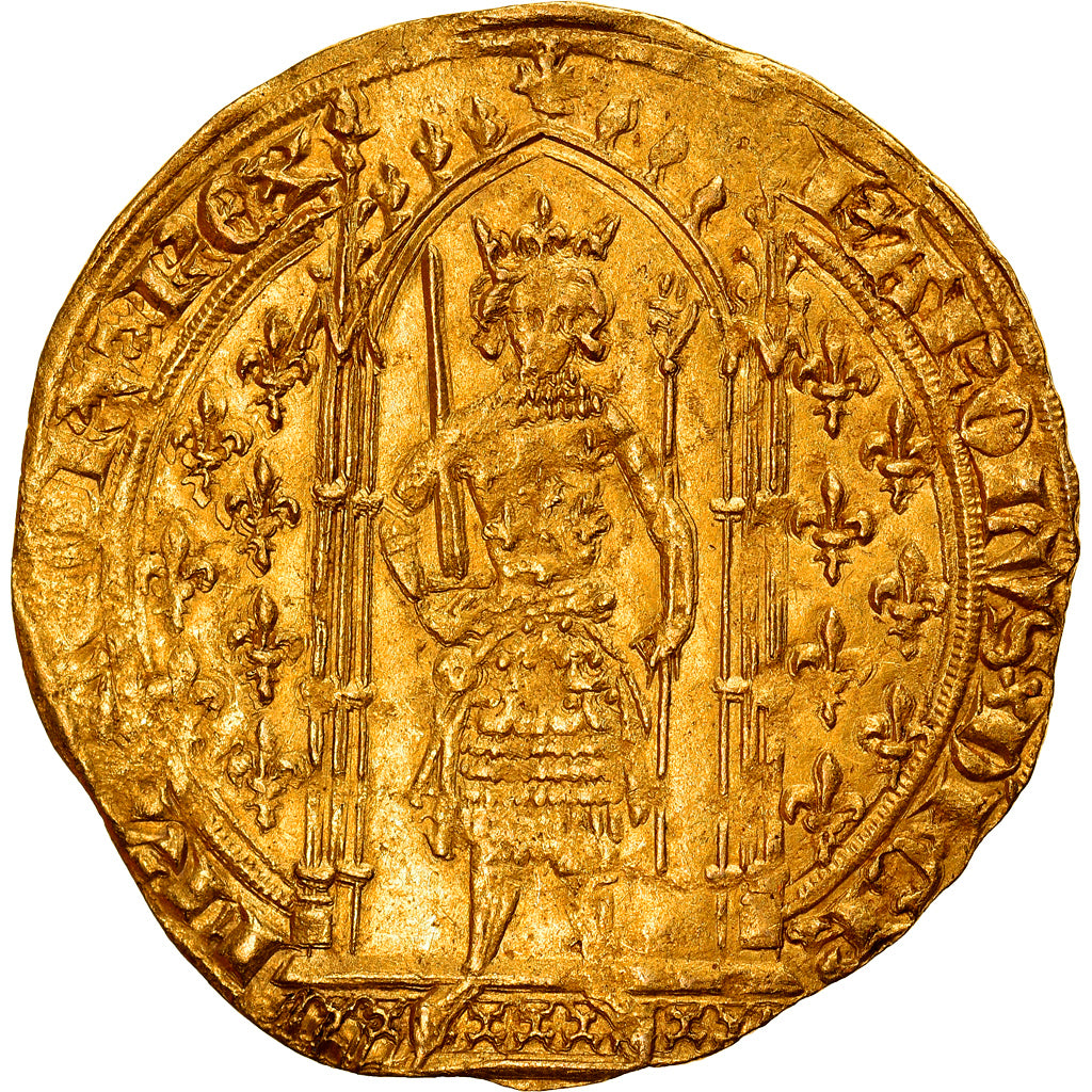 Coin, France, Charles V, Franc à pied, EF(40-45), Gold, Duplessy:360A