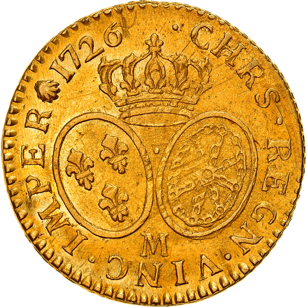 Monnaie, France, Louis XV, Louis d'or aux lunettes, Louis d'Or, 1726, Toulouse
