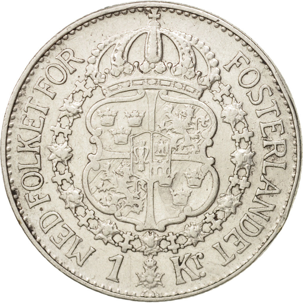 Coin, Sweden, Gustaf V, Krona, 1939, EF(40-45), Silver, KM:786.2