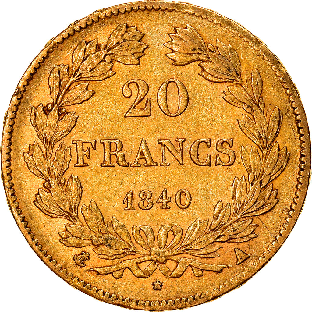 Coin, France, Louis-Philippe, 20 Francs, 1840, Paris, EF(40-45), Gold, KM:750.1