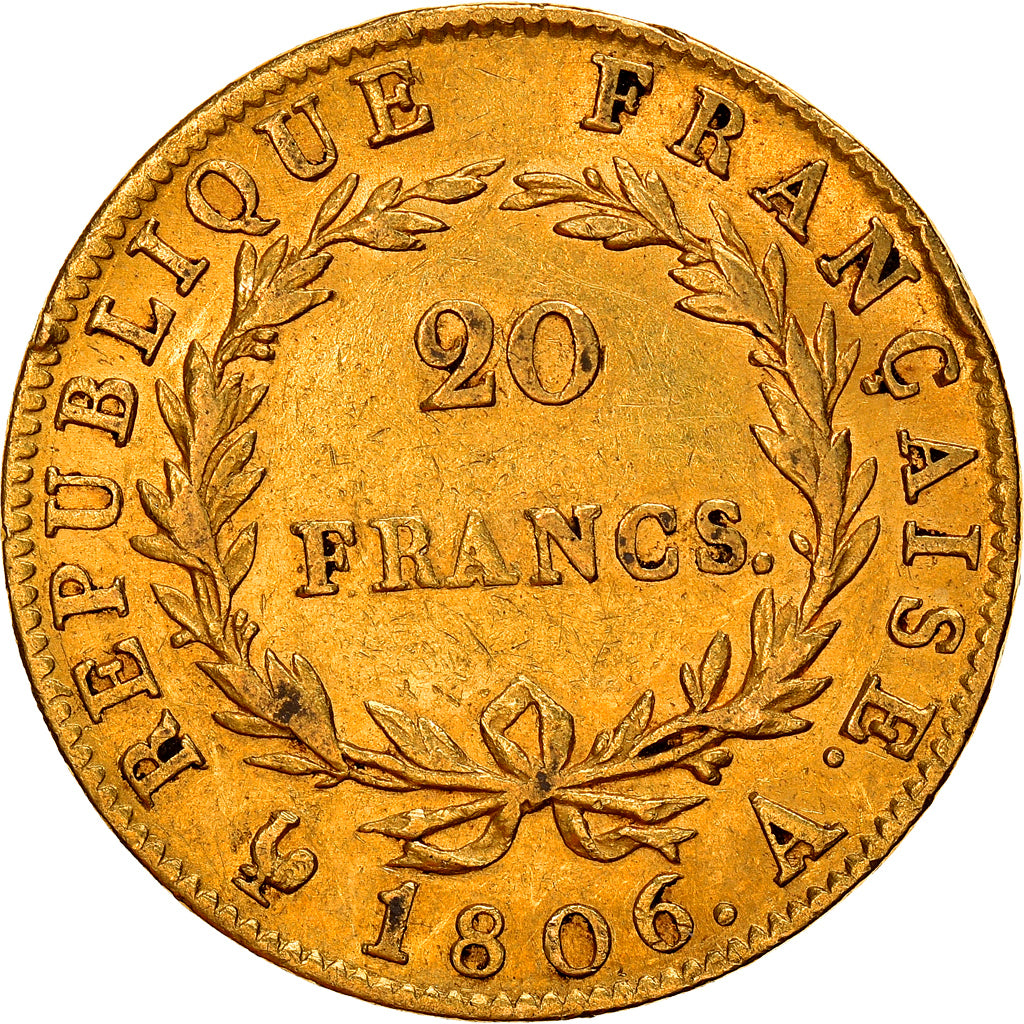 Moneda, Francia, Napoléon I, 20 Francs, 1806, Paris, MBC, Oro, KM:674.1