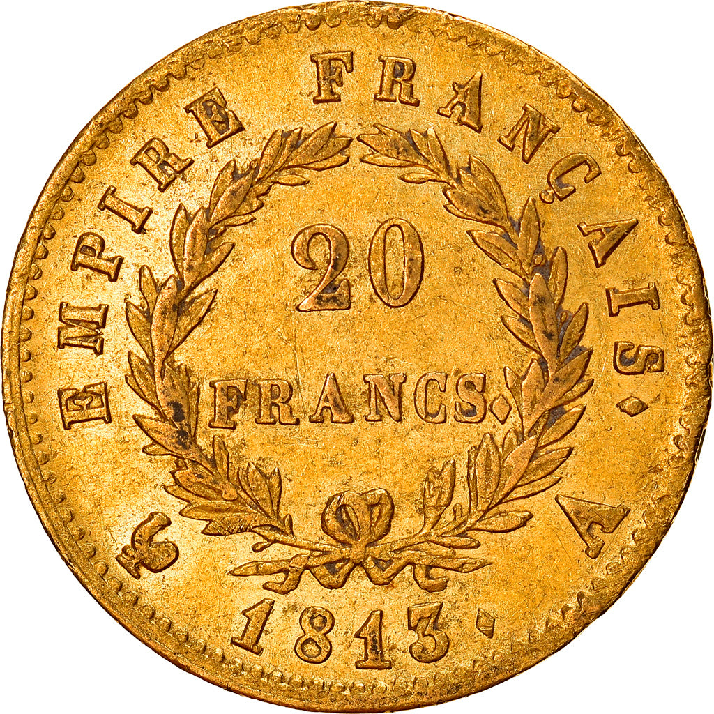 Munten, Frankrijk, Napoléon I, 20 Francs, 1813, Paris, ZF+, Goud, KM:695.1