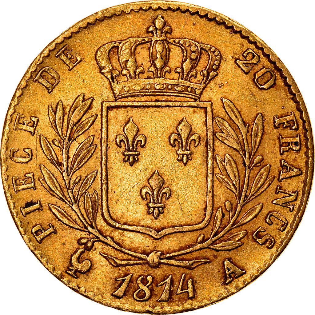 Monnaie, France, Louis XVIII, Louis XVIII, 20 Francs, 1814, Paris, TTB, Or