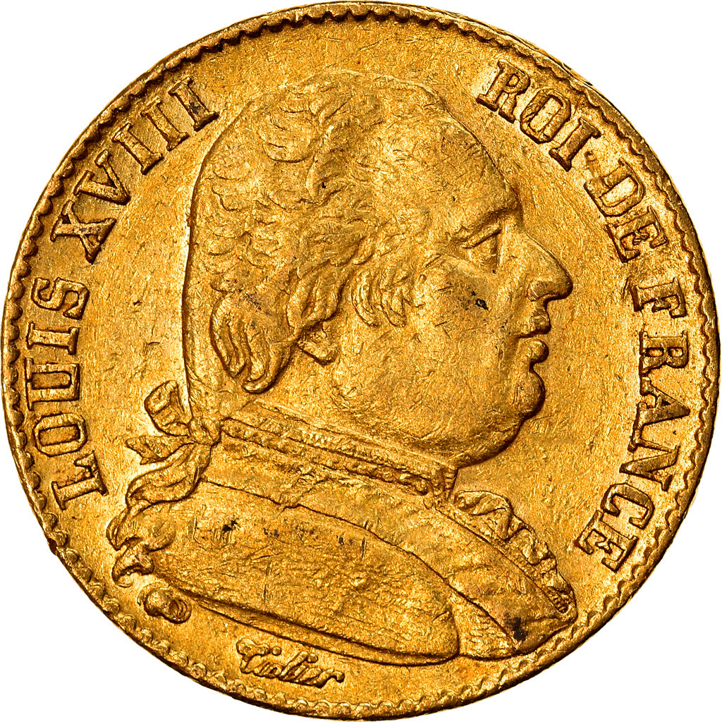 Monnaie, France, Louis XVIII, Louis XVIII, 20 Francs, 1814, Paris, TTB+, Or