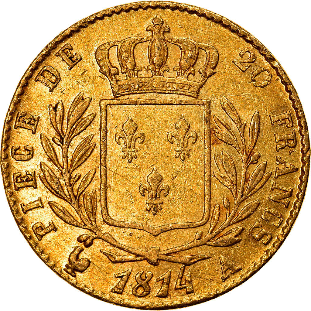 Monnaie, France, Louis XVIII, Louis XVIII, 20 Francs, 1814, Paris, TTB+, Or