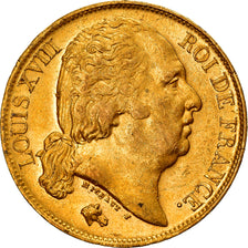 Coin, France, Louis XVIII, 20 Francs, 1817, Paris, AU(50-53), Gold, KM:712.1