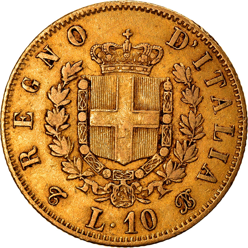 Coin, Italy, Vittorio Emanuele II, 10 Lire, 1863, Torino, EF(40-45), Gold