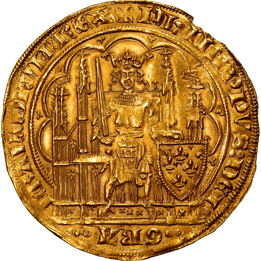Moeda, França, Philippe VI, Ecu d'or à la chaise, Ecu d'or, AU(50-53)