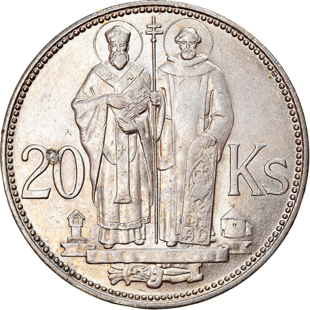 Coin, Slovakia, 20 Korun, 1941, AU(55-58), Silver, KM:7.2