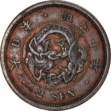 Coin, Japan, Mutsuhito, 2 Sen, 1877, VF(30-35), Bronze, KM:18.2