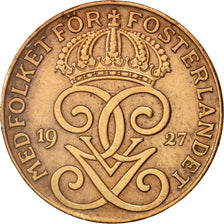 Svezia, Gustaf V, 2 Öre, 1927, BB, Bronzo, KM:778