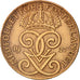 Svezia, Gustaf V, 2 Öre, 1927, BB, Bronzo, KM:778