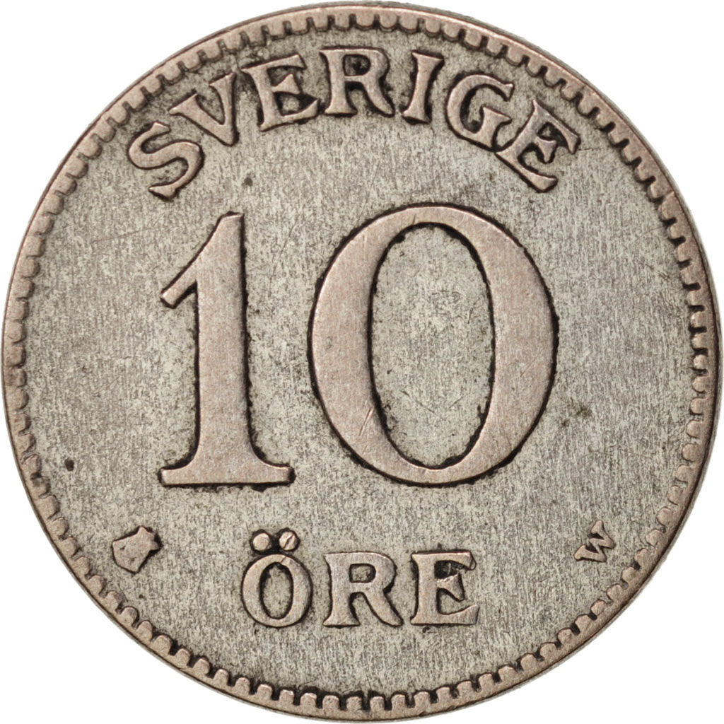 Sweden, Gustaf V, 10 Öre, 1917, EF(40-45), Silver, KM:780
