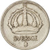 Svezia, Gustaf V, 25 Öre, 1950, BB, Argento, KM:816