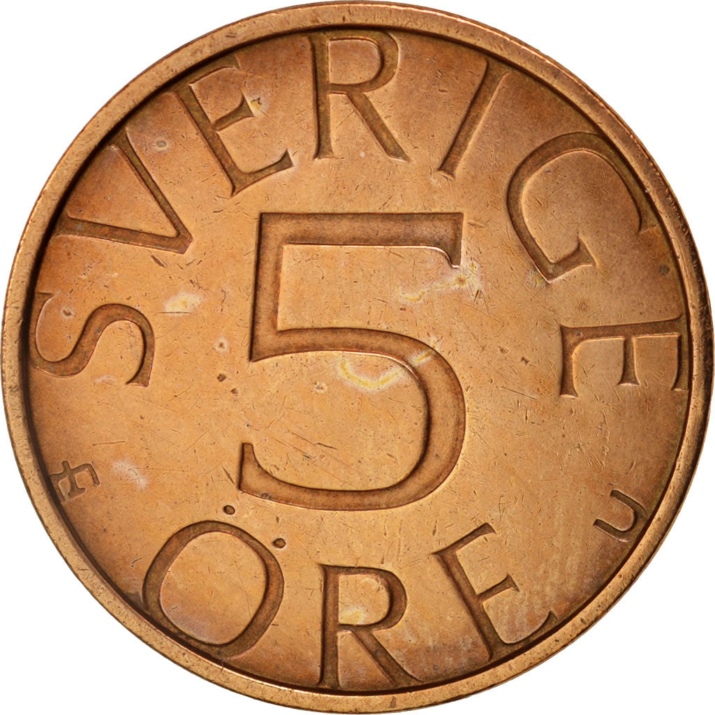 Sweden, Carl XVI Gustaf, 5 Öre, 1981, EF(40-45), Bronze, KM:849