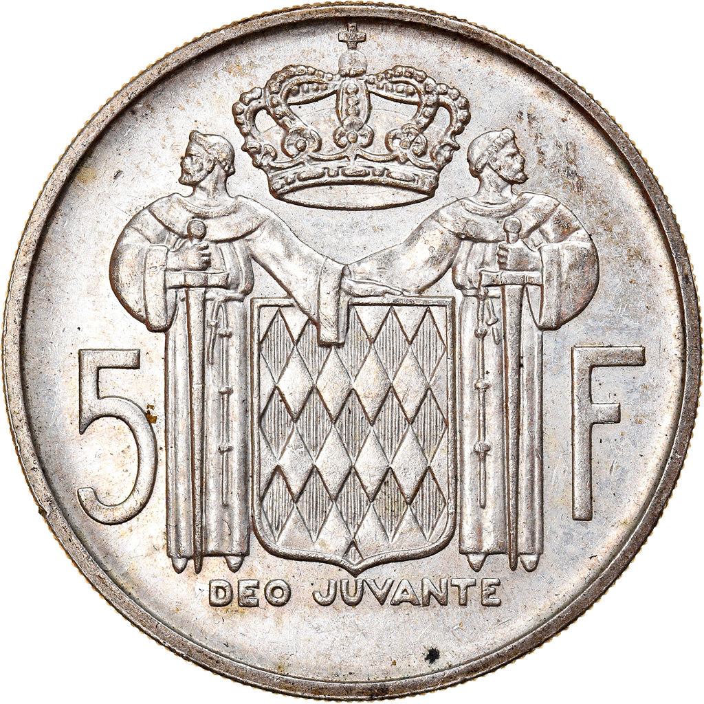 Coin, Monaco, Rainier III, 5 Francs, 1960, AU(50-53), Silver, KM:141, Gadoury:MC
