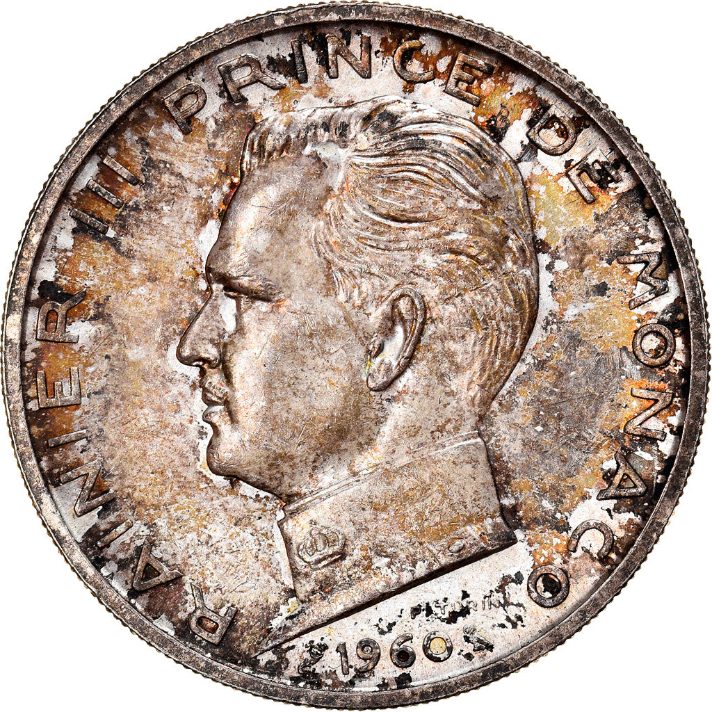 Moneta, Monaco, Rainier III, 5 Francs, 1960, BB+, Argento, KM:141, Gadoury:MC