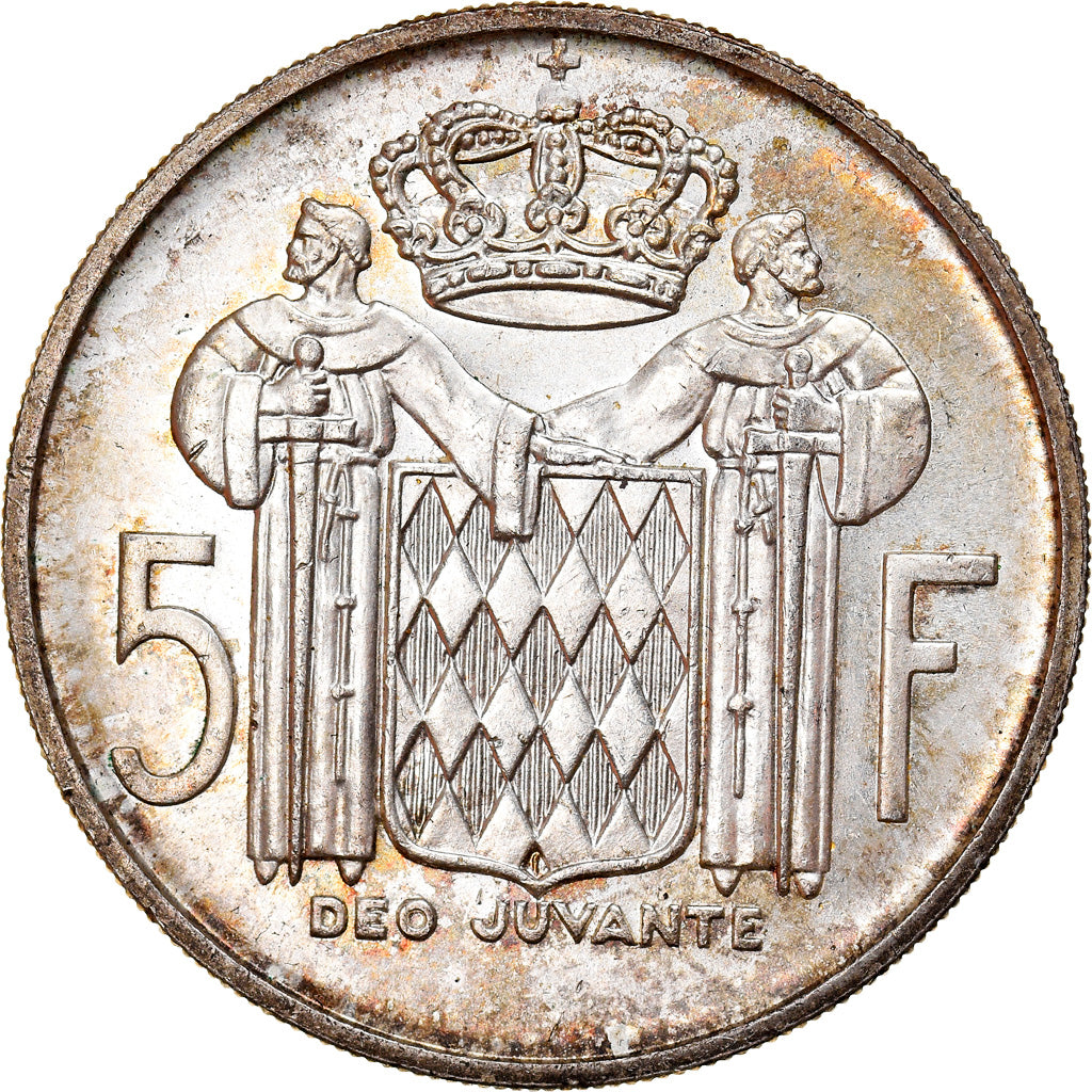 Monnaie, Monaco, Rainier III, 5 Francs, 1960, SUP, Argent, Gadoury:MC 152